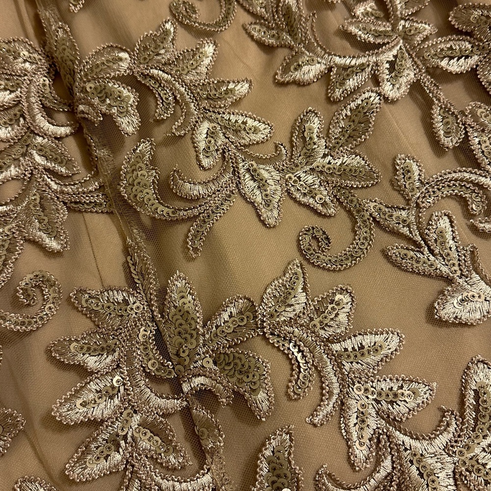 Mother of the Bride gown champagne sequins 8P Alex Evenings Formal dress gown - Picture 8 of 11